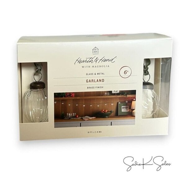 Hearth & Hand Magnolia 6' Mini Glass Ornament Decorative Christmas Garland 2024 - Picture 4 of 5